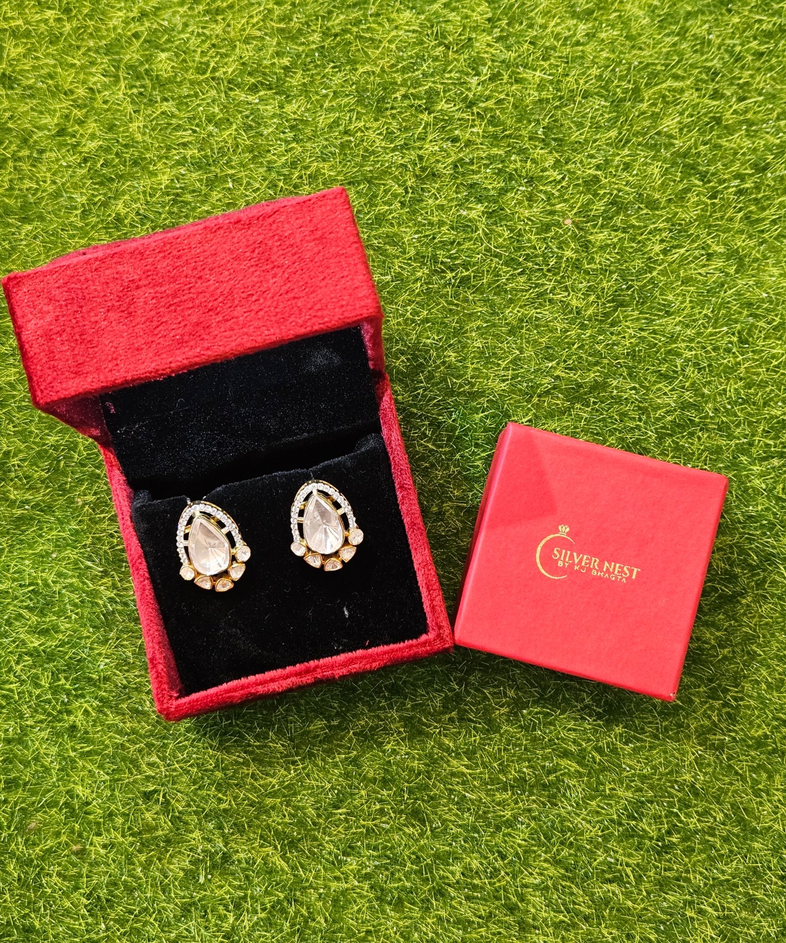 Silver gold plated studs