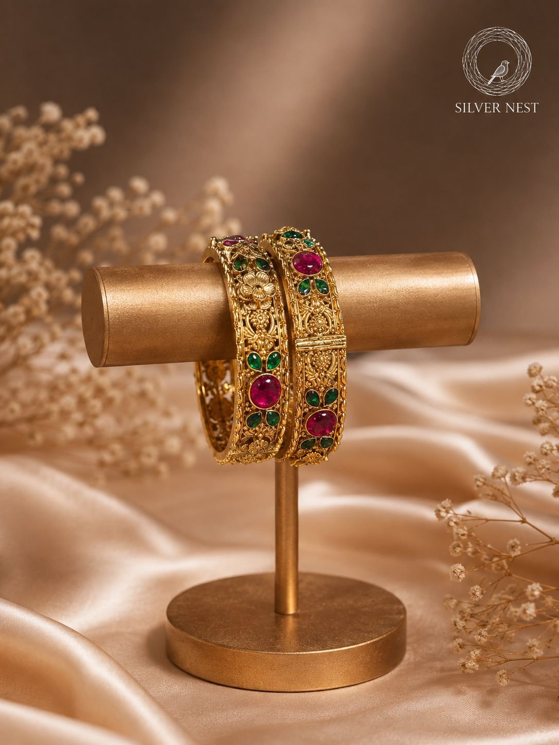 Gold plated silver bangles