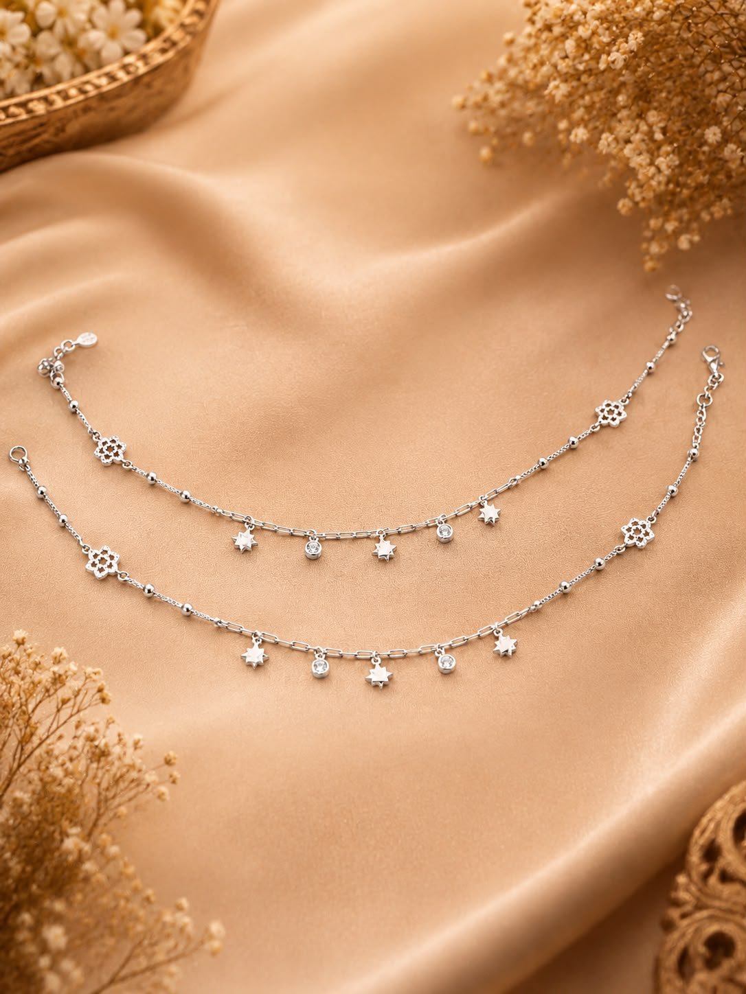 Silver anklets
