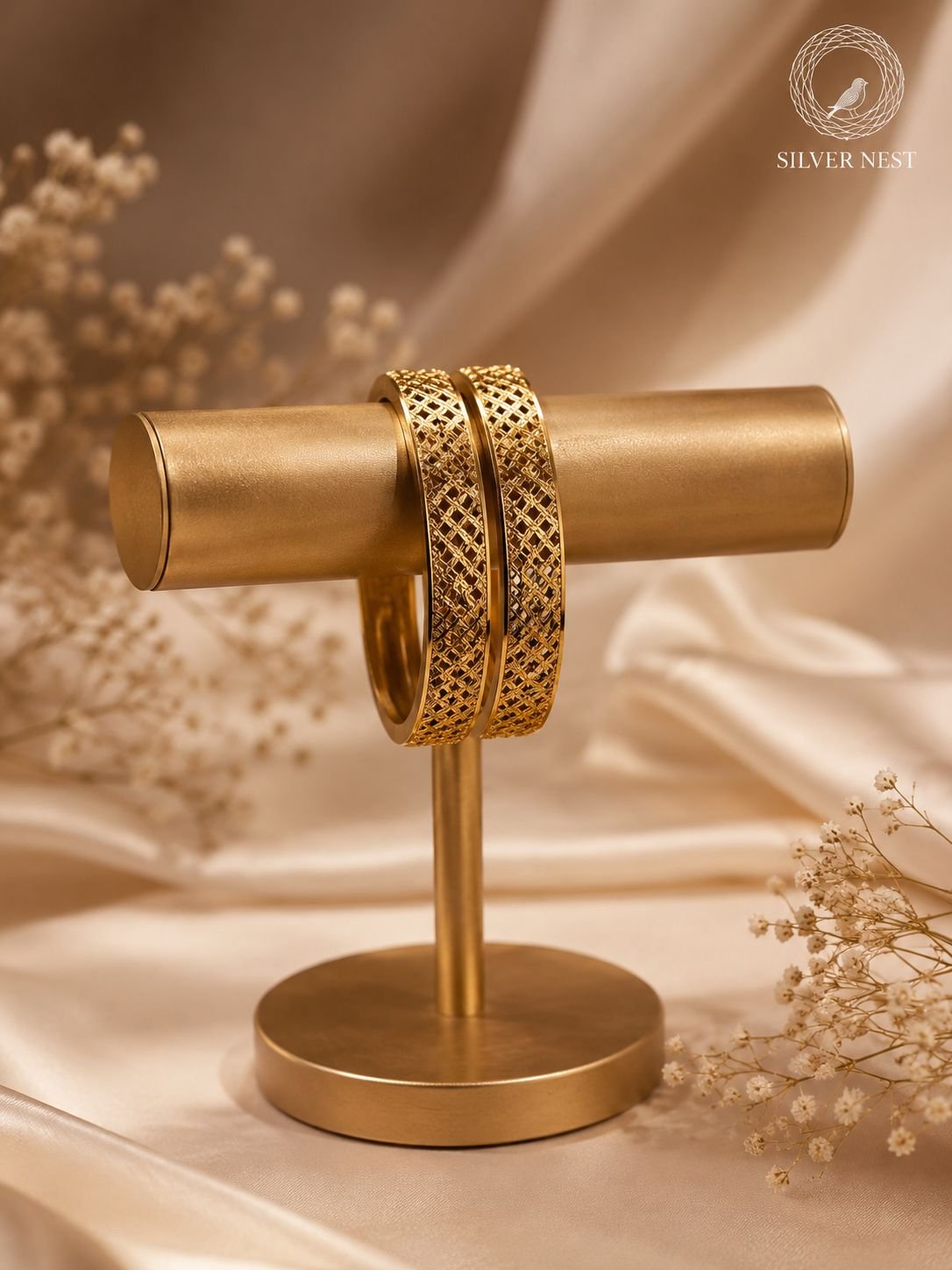 Gold plated silver bangles