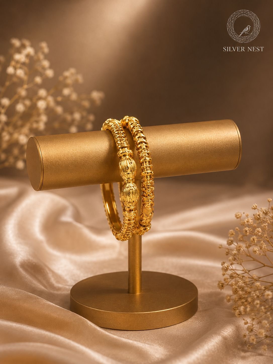 Gold plated silver bangles