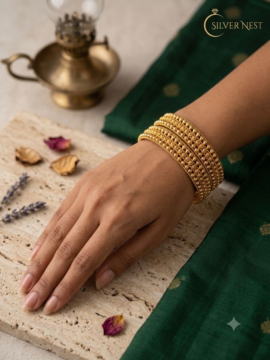 Gold plated silver bangles