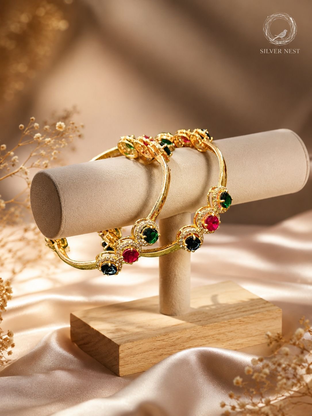 Gold plated silver bangles