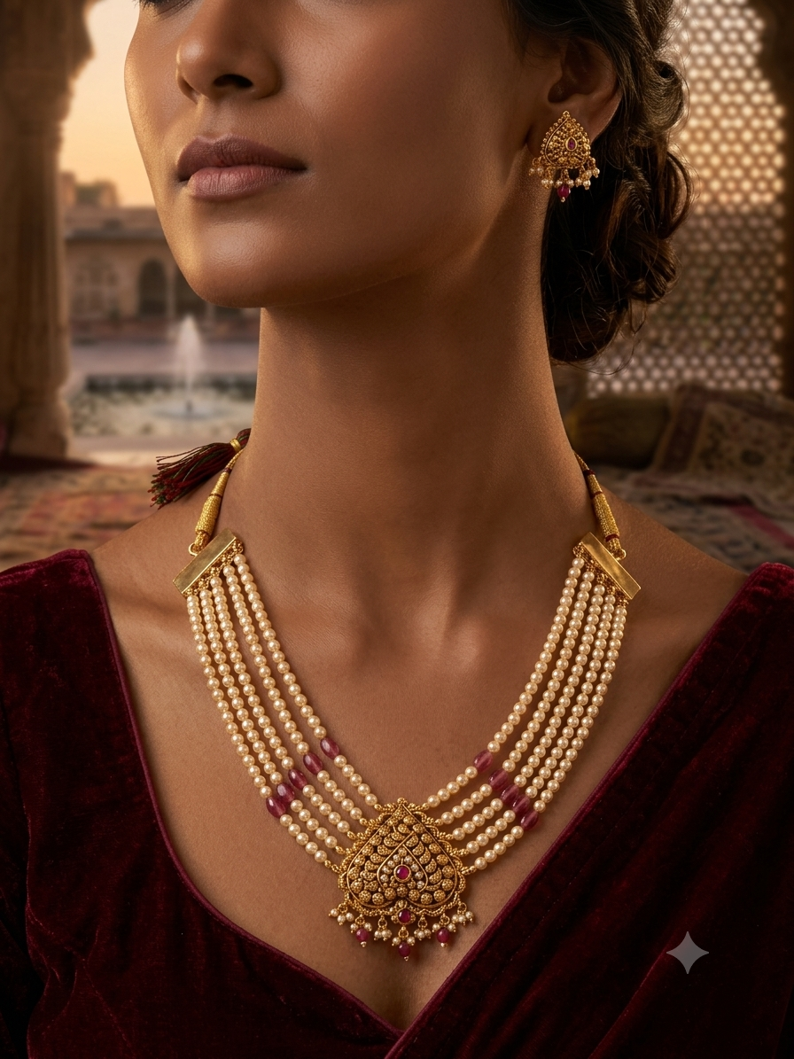 Silver gold plated necklace set