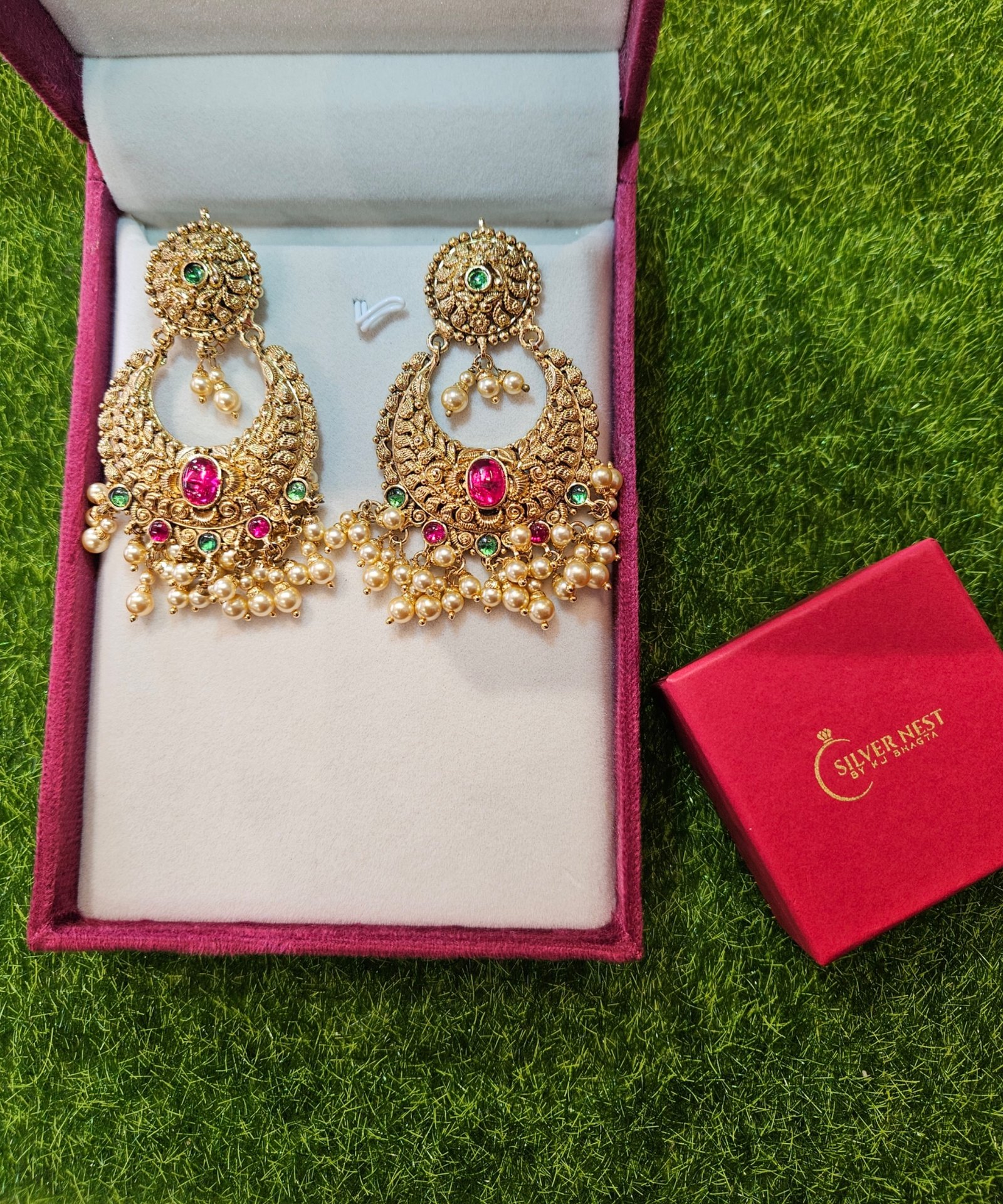 Silver gold plated earrings(hanging)