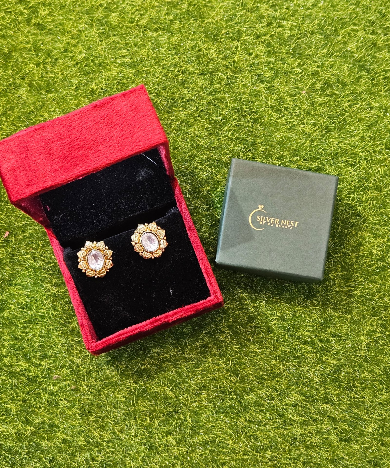 Silver gold plated studs