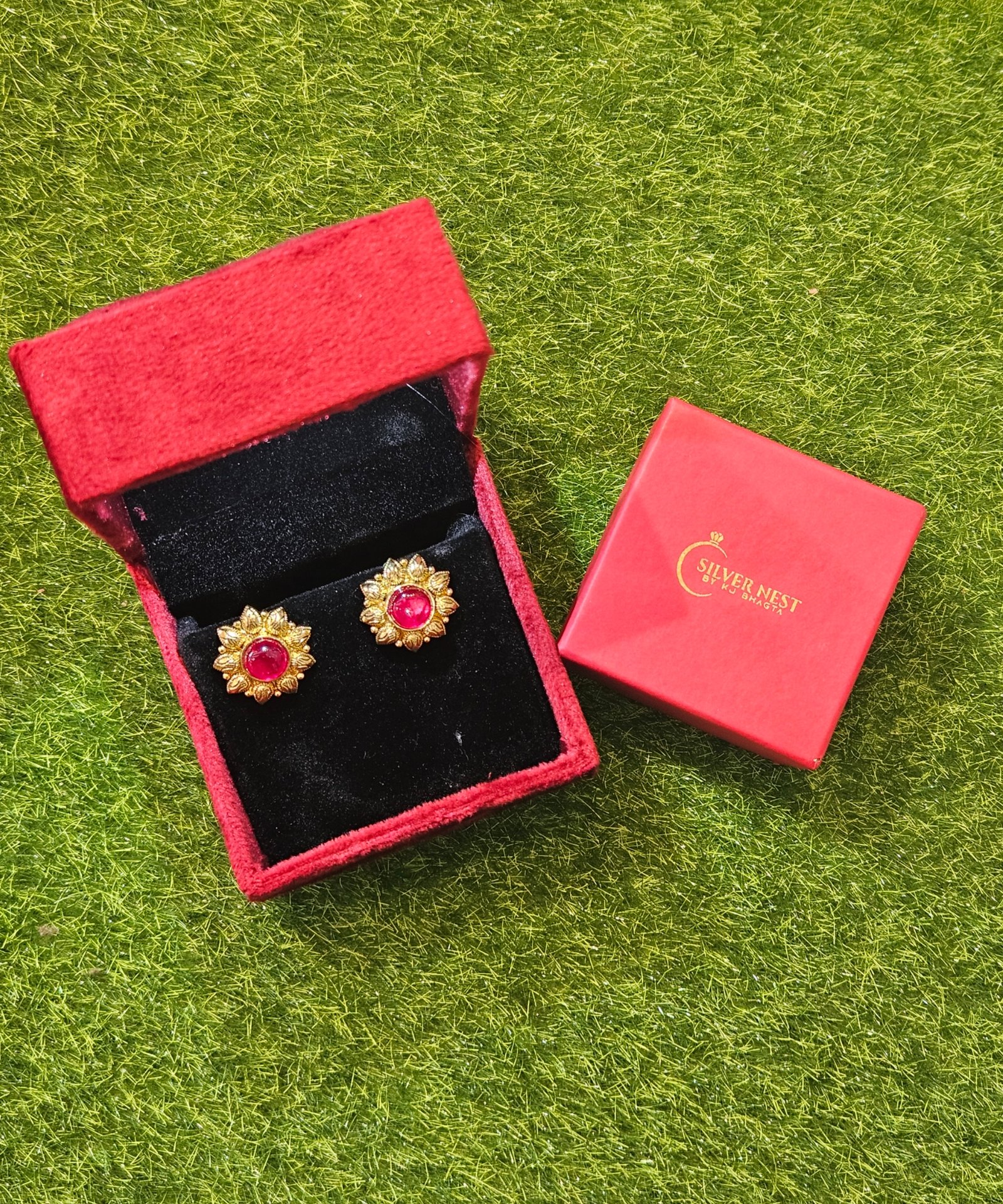 Silver gold plated studs